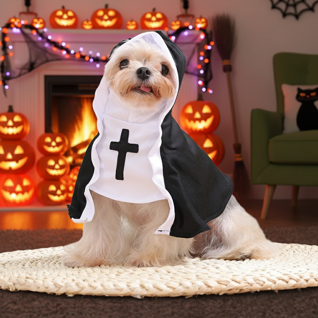 Halloween pet Nun Costume